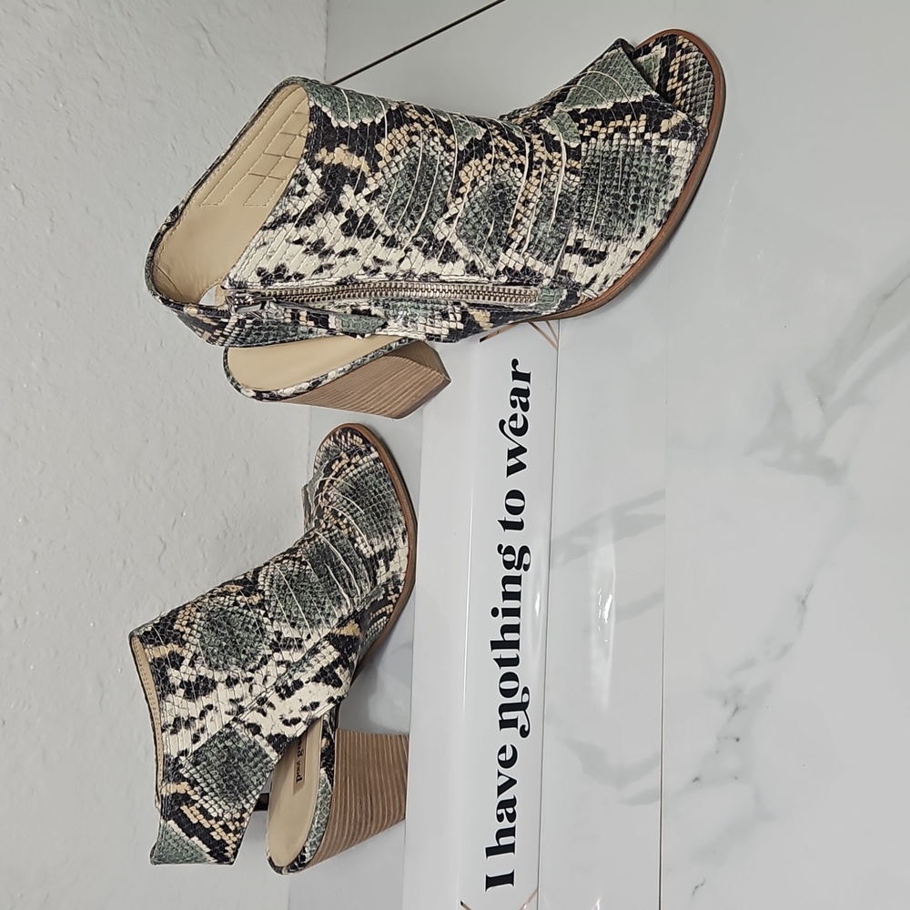 Paul Green Cayanne Leather peep toe sandal bootie in a mamba print